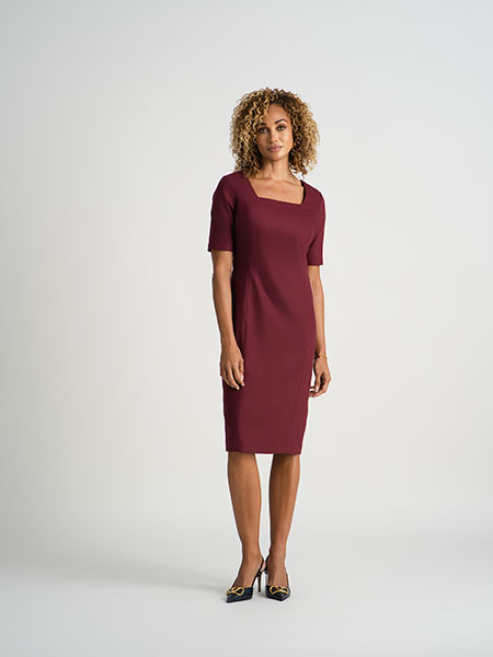 Burgundy Crepe Dress