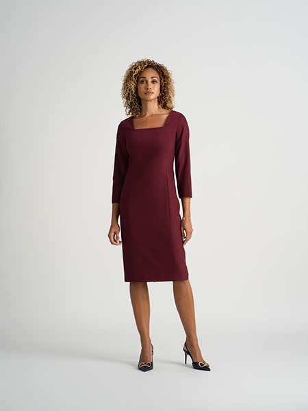 Burgundy Crepe Dress