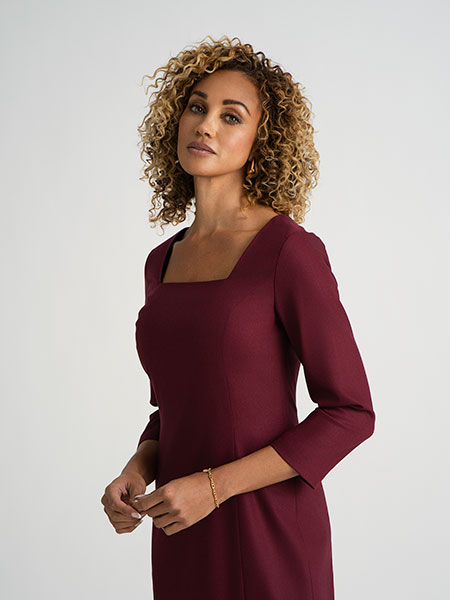 Burgundy Crepe Dress
