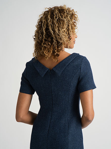 Blue Tweed Dress
