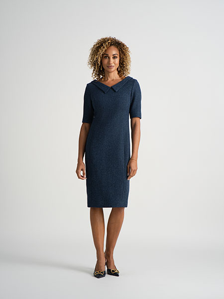Blue Tweed Dress