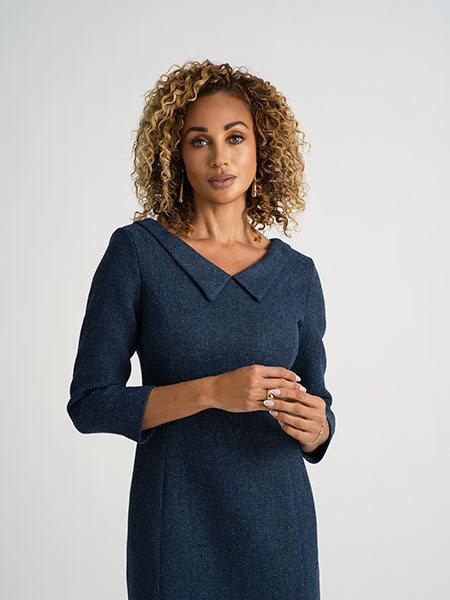 Blue Tweed Dress