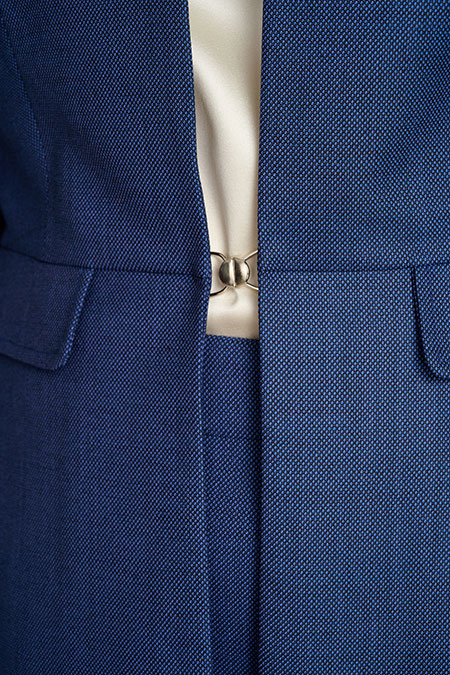 Navy Birdseye Skirt Suit