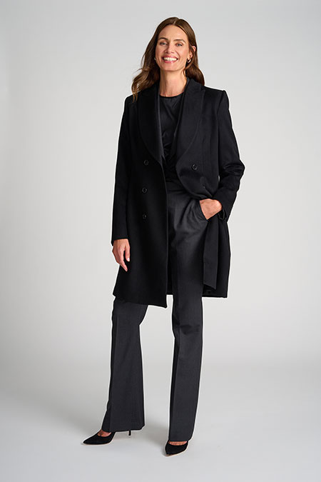 Black Cashmere Stephanie Topcoat