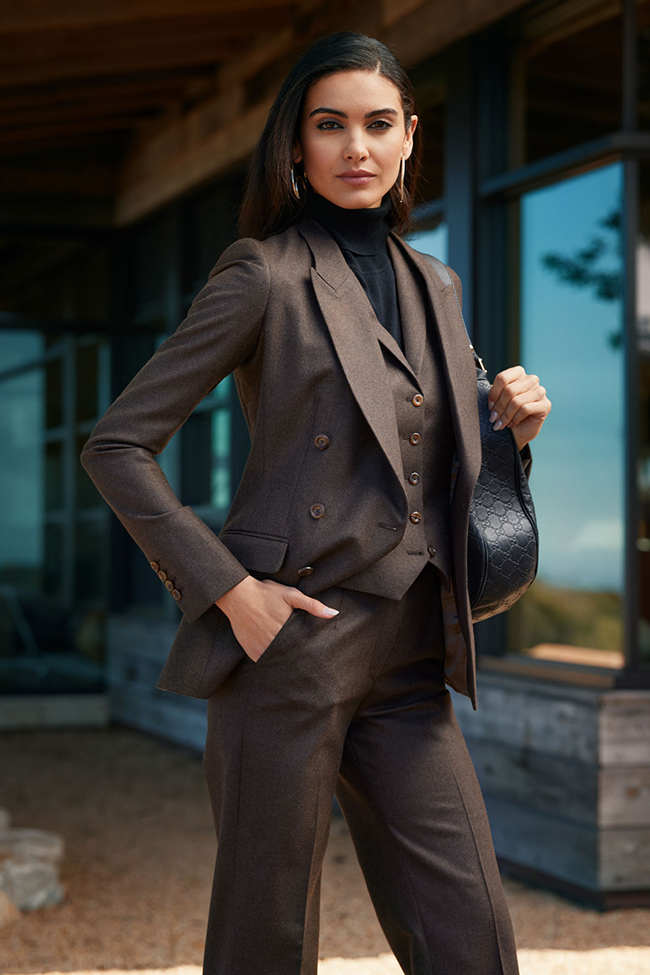 Brown Flannel 3-Piece Suit