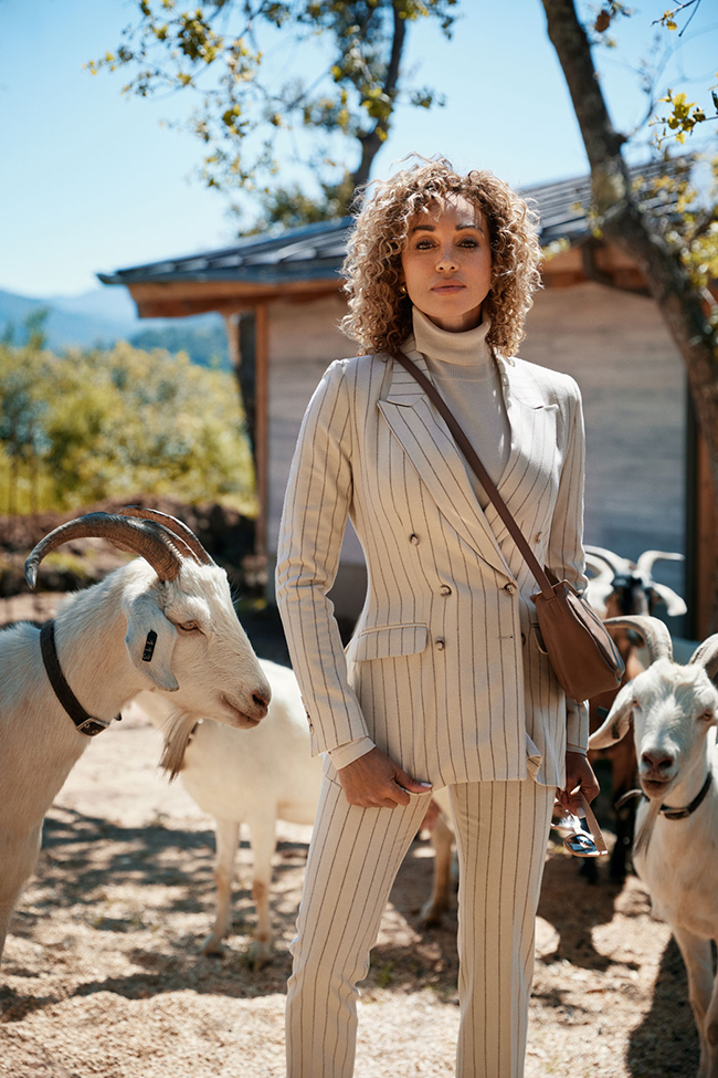 Almond Stripe Suit