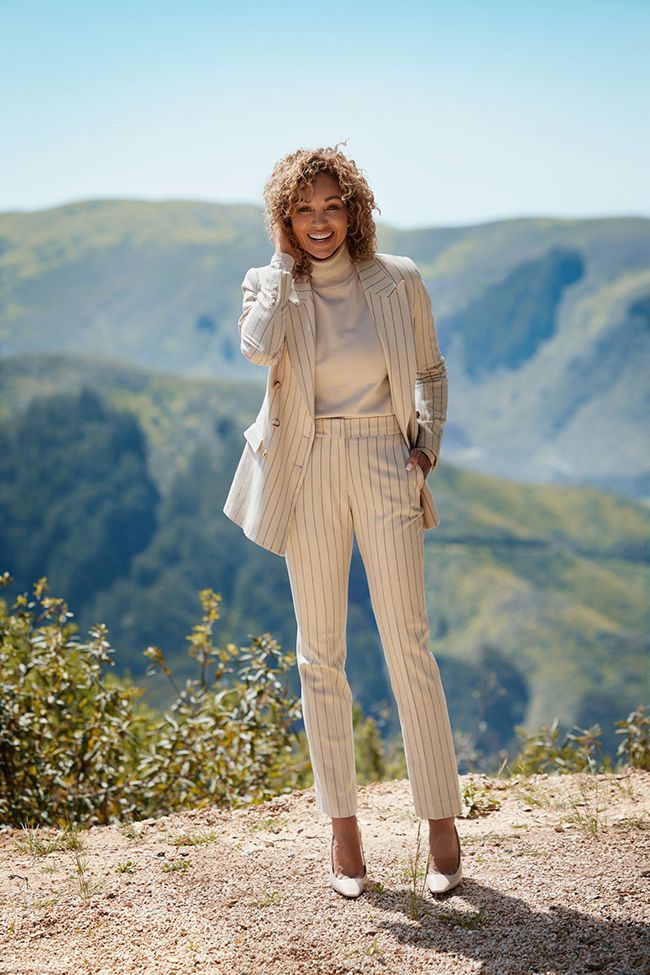 Almond Stripe Suit