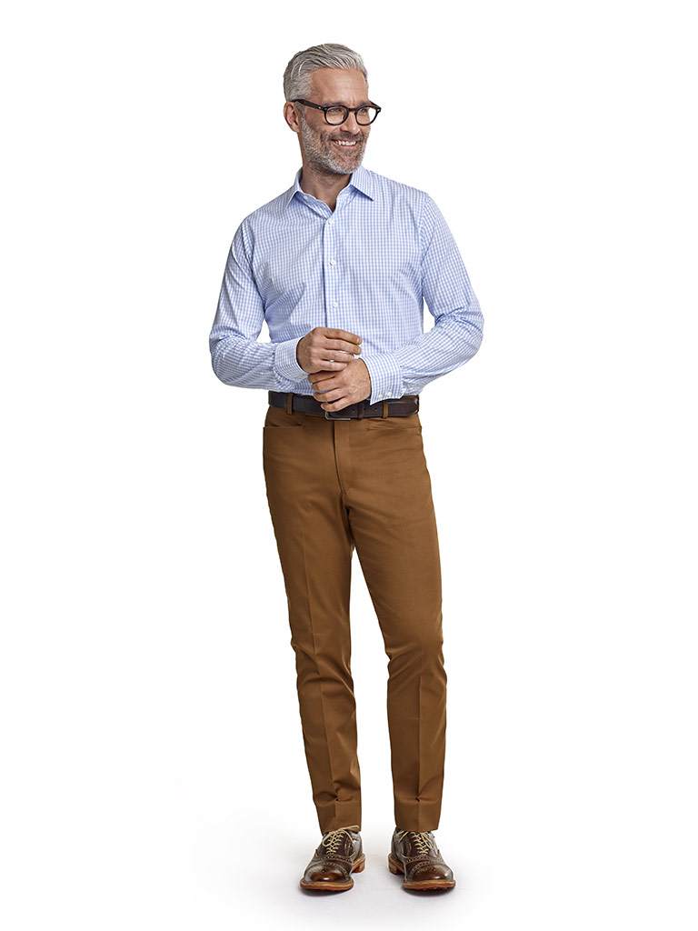 Executive Collection Blue Gingham Check Custom Men