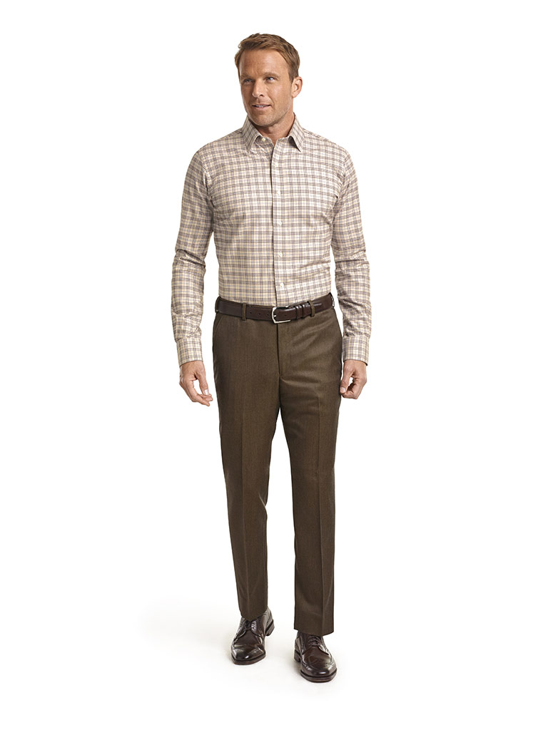 Corporate Image Tan Plaid Men