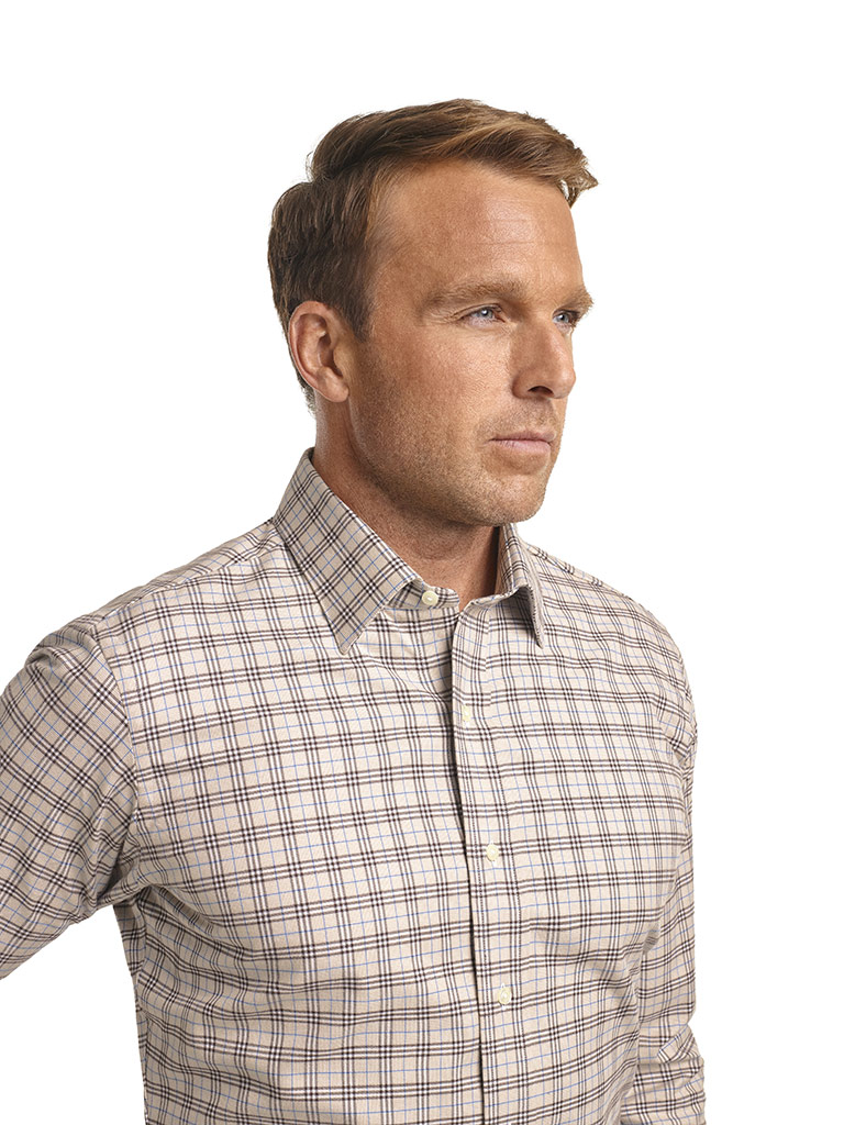 Corporate Image Tan Plaid Custom Men