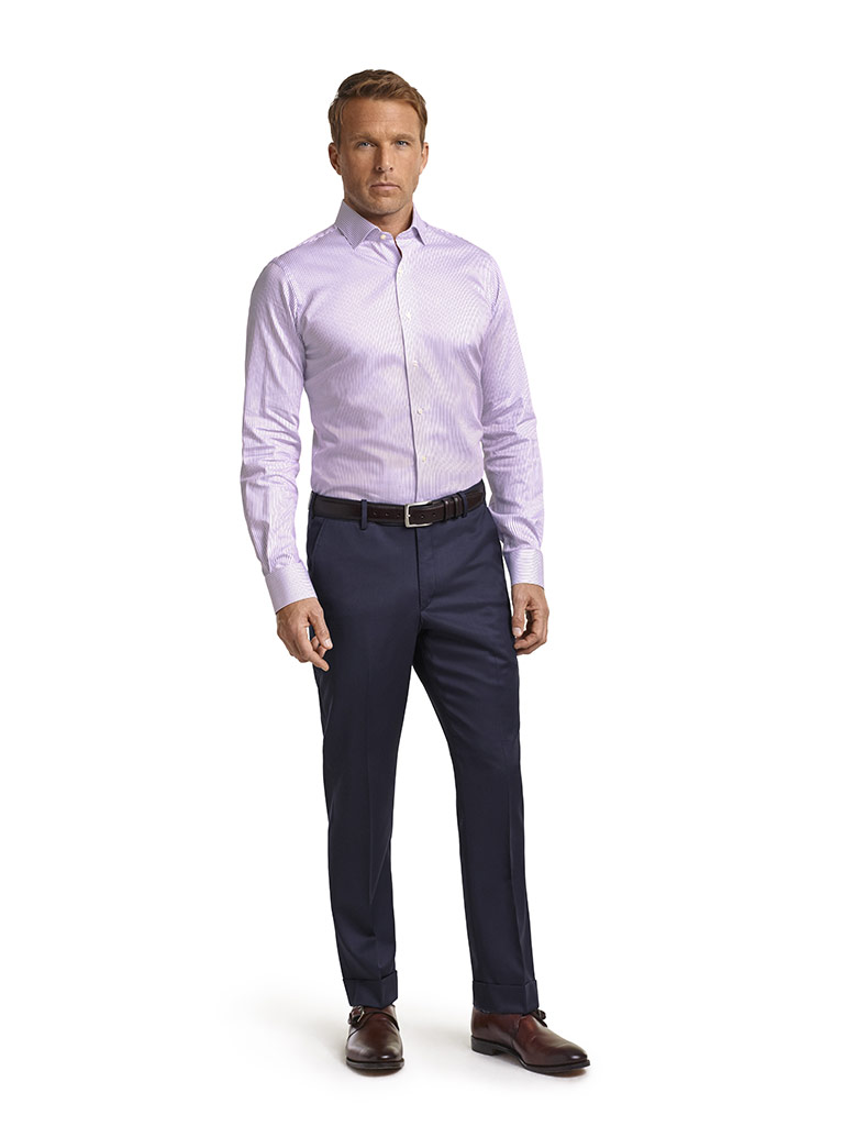 Executive Collection Lavender Stripe Men's Custom Dress Shirt