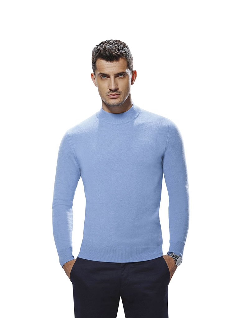 Men's Mock Neck Long Sleeve Custom Sweater