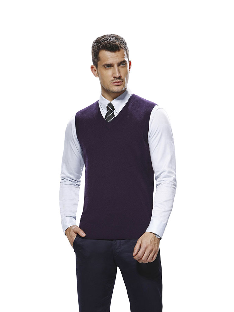 Custom Sweaters & Knits                                                                                                                                                                                                                                   , Men's Sleeveless Vee