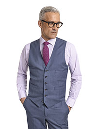 Super 140's Light Blue Fancy Stripe