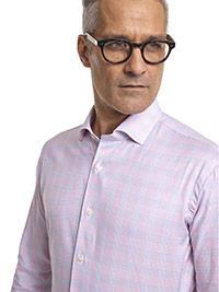 Royal Classic Pink Plaid Men's Custom Shirt