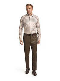 Men's Custom Dress Shirts                                                                                                                                                                                                                                 , Corporate Image Tan Plaid Men's Custom Dress Shirt