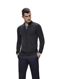 Custom Sweaters & Knits                                                                                                                                                                                                                                   , Men's Full Zip Mock Long Sleeve Custom Sweater