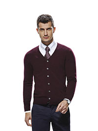 Custom Sweaters & Knits                                                                                                                                                                                                                                   , Men's High V 7 Button Cardigan Long Sleeve Custom Sweater
