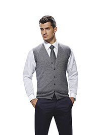 Custom Sweaters & Knits                                                                                                                                                                                                                                   , Men's Sleeveless 6 Button Vee Custom Cardigan