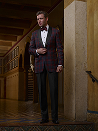 Red Plaid Tuxedo Jacket