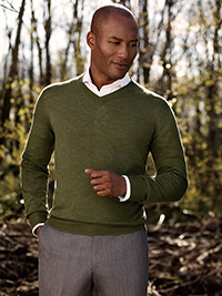 Green V-Neck Sweater