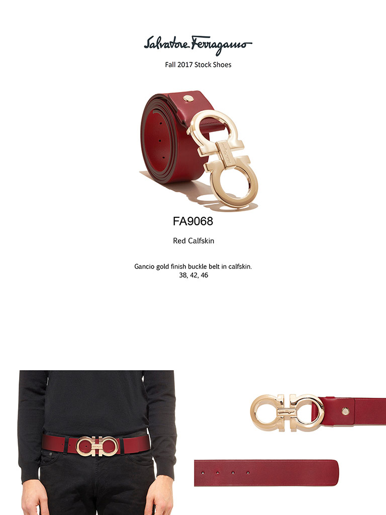 Gancio Gold Calfskin Reversible Belt by Ferragamo
