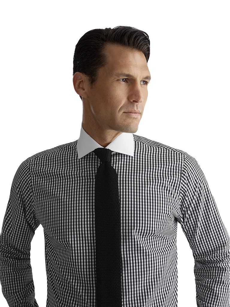 Black and White Gingham Dress Shirt | Tom James Company