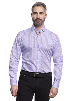 Casual Shirts                                                                                                                                                                                                                                             , Super 120's Wool - Blue Check