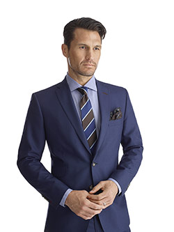 Super 100's Wool - Blue Grid Check | Tom James Company