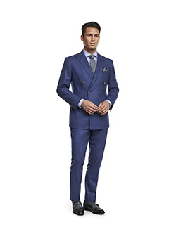 Custom Super 140's Royal Blue Flannel Suit