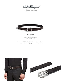 Ferragamo Fall 2017                                                                                                                                                                                                                                       , Gancio Nickel Calfskin Reversible Belt by Ferragamo