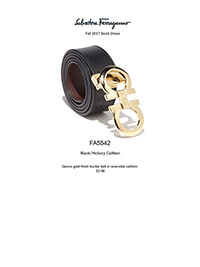 Ferragamo Fall 2017                                                                                                                                                                                                                                       , Gancio Gold Calfskin Reversible Belt by Ferragamo