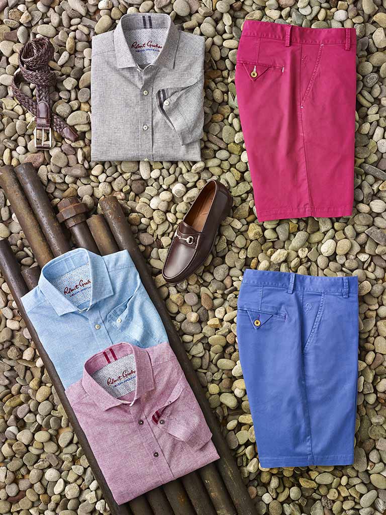 Short Sleeve Parquet Sport Shirts & Shorts by Robert Graham