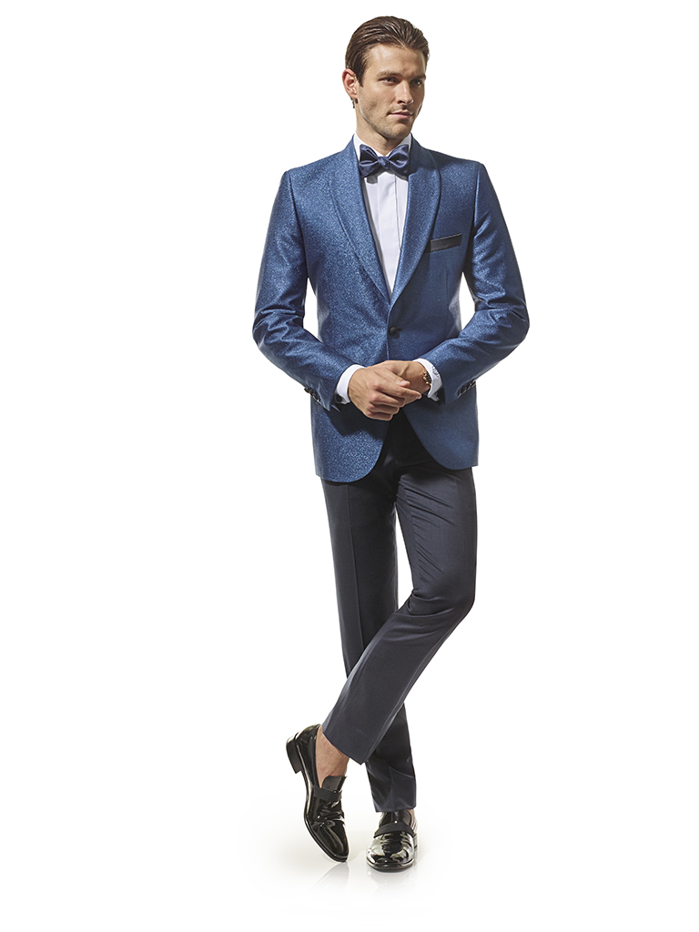 French Blue Lurex - H&S Masquerade - Bespoke Tuxedo