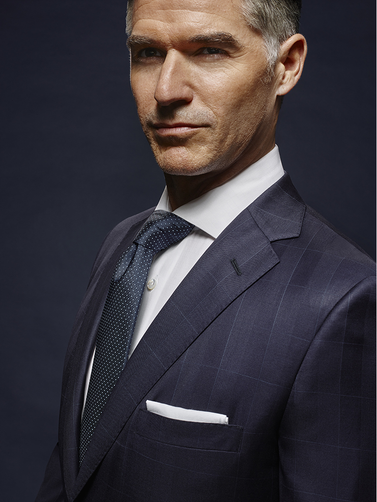 Navy Windowpane with Shadow Stripe - Oxxford Handmade Bespoke Suit