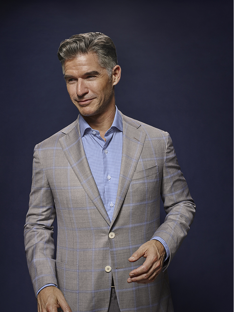 Light Gray with Powder Blue Windowpane - Oxxford Hand Tailored Bespoke Suit