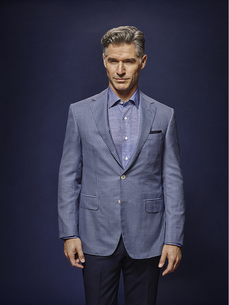 Blue and Navy Mini Check - Oxxford Hand Made Custom Suit