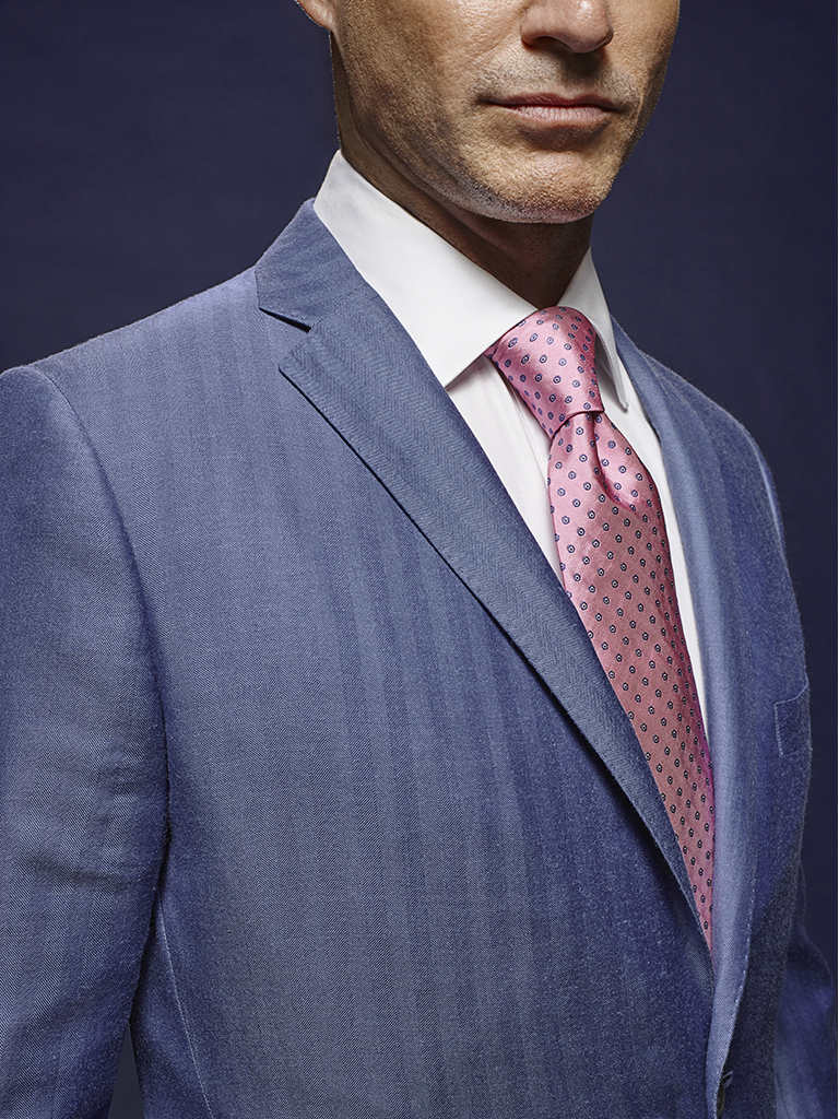 French Blue Herringbone - Oxxford Hand-Made Bespoke Sport Coat