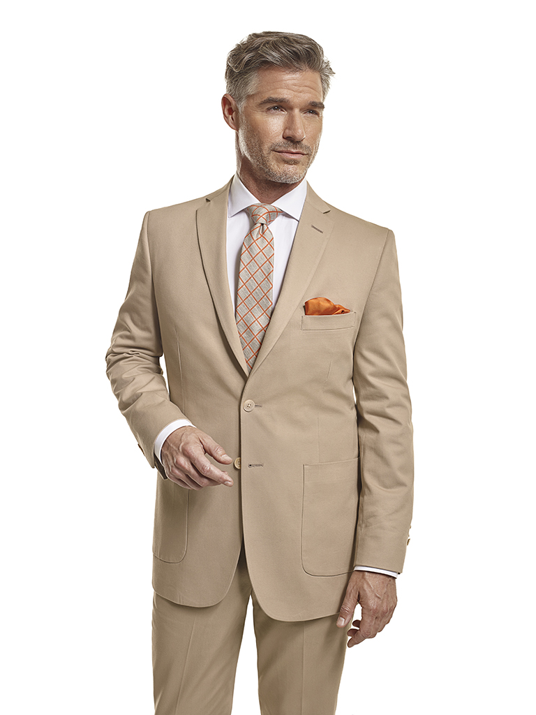 100 Cotton Khaki Plain Made To Measure Suit Tom James Company