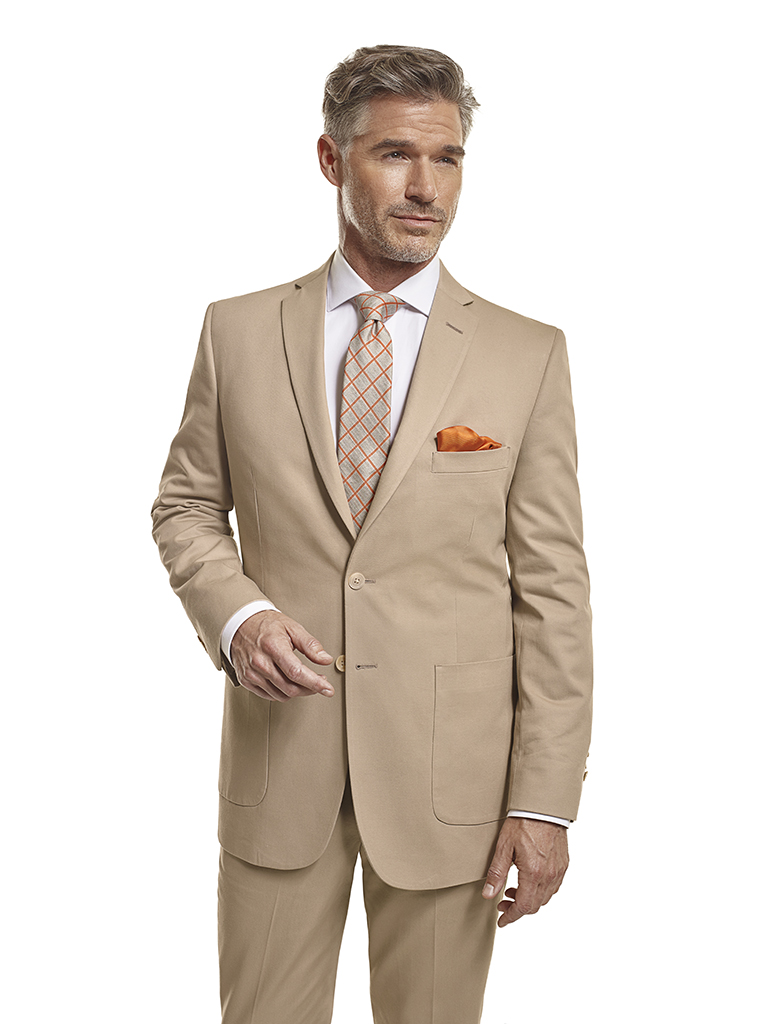 100% Cotton Khaki Plain - Made-To-Measure Suit