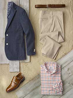 Sport Coat by Tom James & Sport Shirt by Mizzen and Main