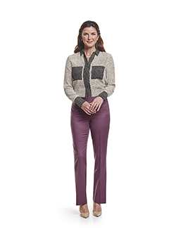Super 120's Aubergine Plain Pant