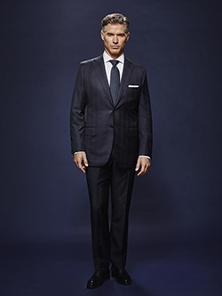 Navy Windowpane with Shadow Stripe - Oxxford Hand Made Bespoke Suit