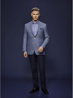 Blue and Navy Mini Check - Oxxford Hand Made Bespoke Suit