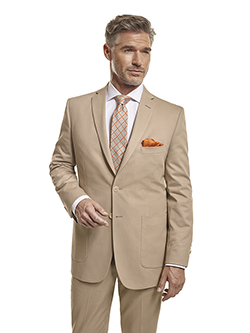 100% Cotton Khaki Plain - Made-To-Measure Suit