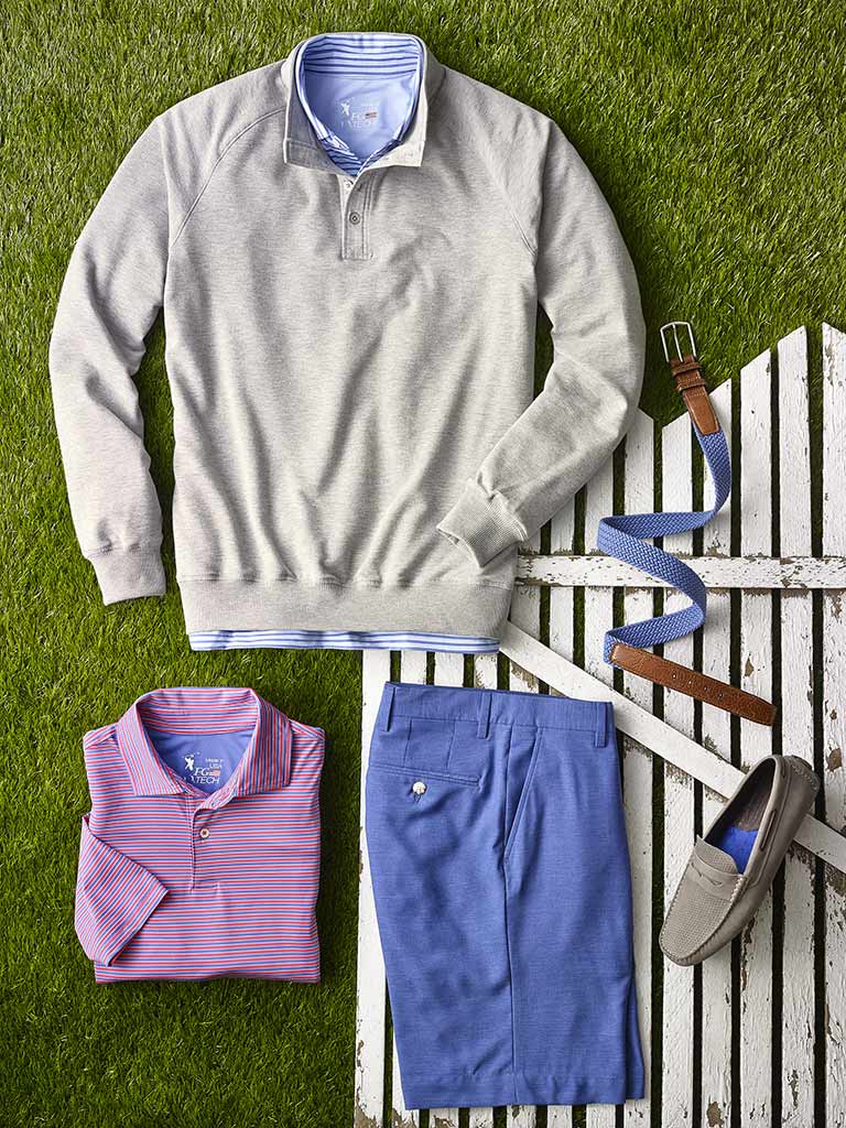 Sportswear Lookbook                                                                                                                                                                                                                                       , Knit Polos and Sweater by Fairway & Greene