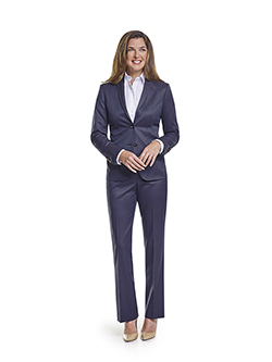 Ladies Custom Suits, Custom Dresses & Custom Skirt Gallery                                                                                                                                                                                                , Super 120's Plum Navy Melange - Made-To-Measure Ladies Suit