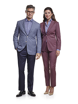 Ladies Custom Suits, Custom Dresses & Custom Skirt Gallery                                                                                                                                                                                                , Super 120's Aubergine Plain - Ladies Custom Suit & Custom Dress Shirt