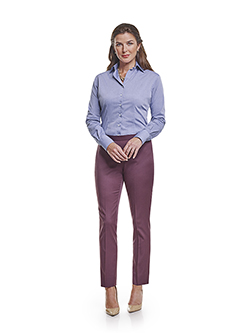 Ladies Custom Suits, Custom Dresses & Custom Skirt Gallery                                                                                                                                                                                                , Super 120's Aubergine Plain - Custom Ladies Pant & Custom Shirt