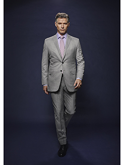 Custom Silver Gray Tonal Asymetric Stripe - Holland & Sherry Dragonfly Supreme - Oxxford Hand Tailored Bespoke Suit